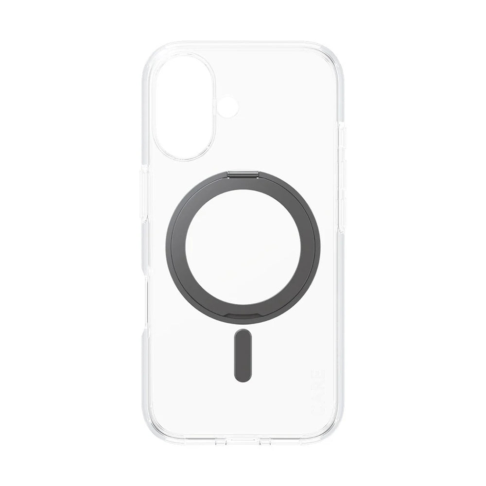 Pouzdro MagSafe pro Apple iPhone 16, PanzerGlass, Care Feature Kickstand, Černá Transparentní