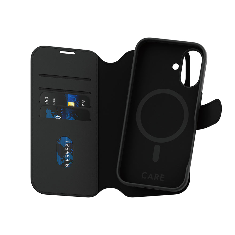 Pouzdro MagSafe pro Apple iPhone 16, PanzerGlass, Care Feature Tango Two-in-One, Černá