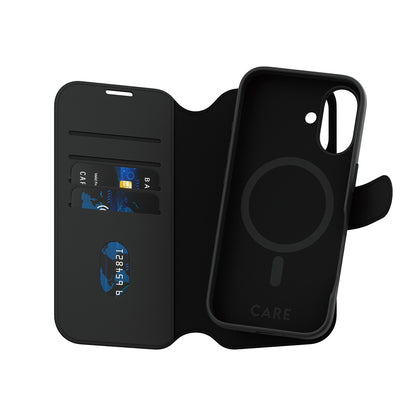 Pouzdro MagSafe pro Apple iPhone 16, PanzerGlass, Care Feature Tango Two-in-One, Černá