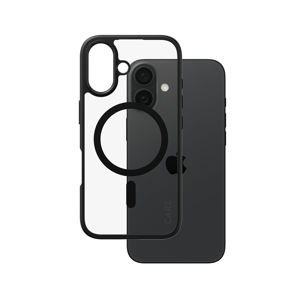 Pouzdro MagSafe pro Apple iPhone 16, PanzerGlass, Care Urban Combat, Černě průhledné