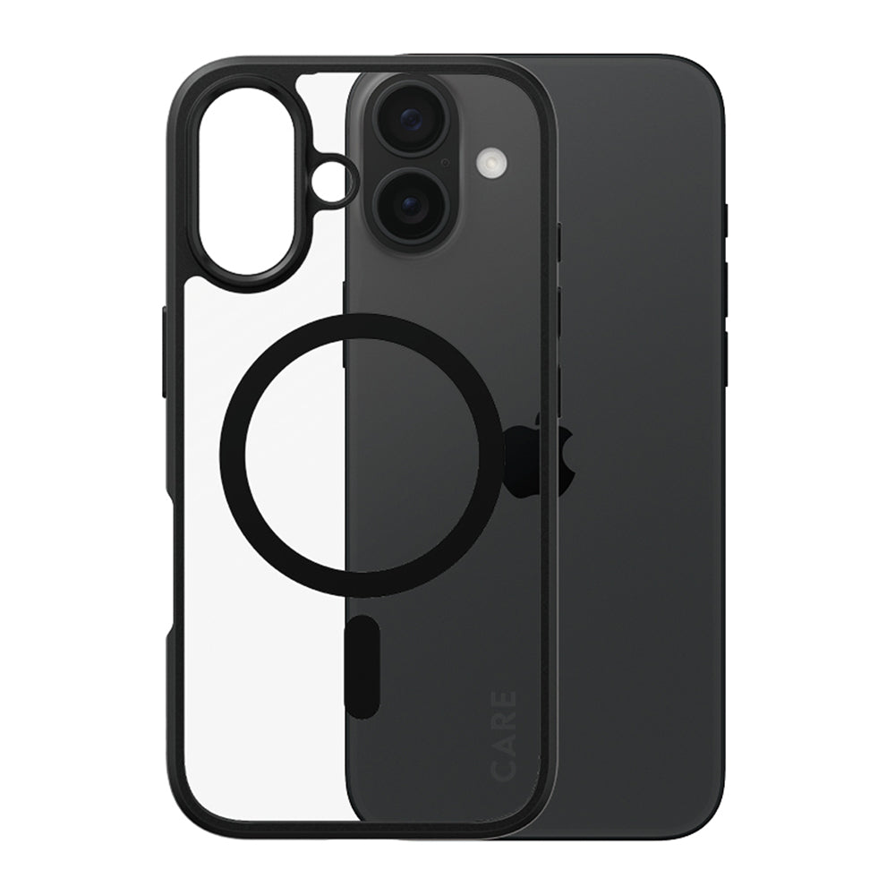 Pouzdro MagSafe pro Apple iPhone 16, PanzerGlass, Care Urban Combat, Černě průhledné