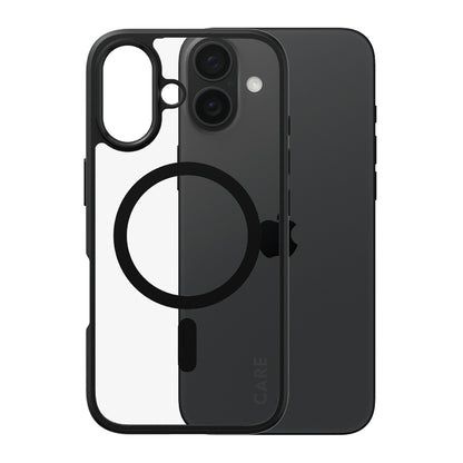 Pouzdro MagSafe pro Apple iPhone 16, PanzerGlass, Care Urban Combat, Černě průhledné