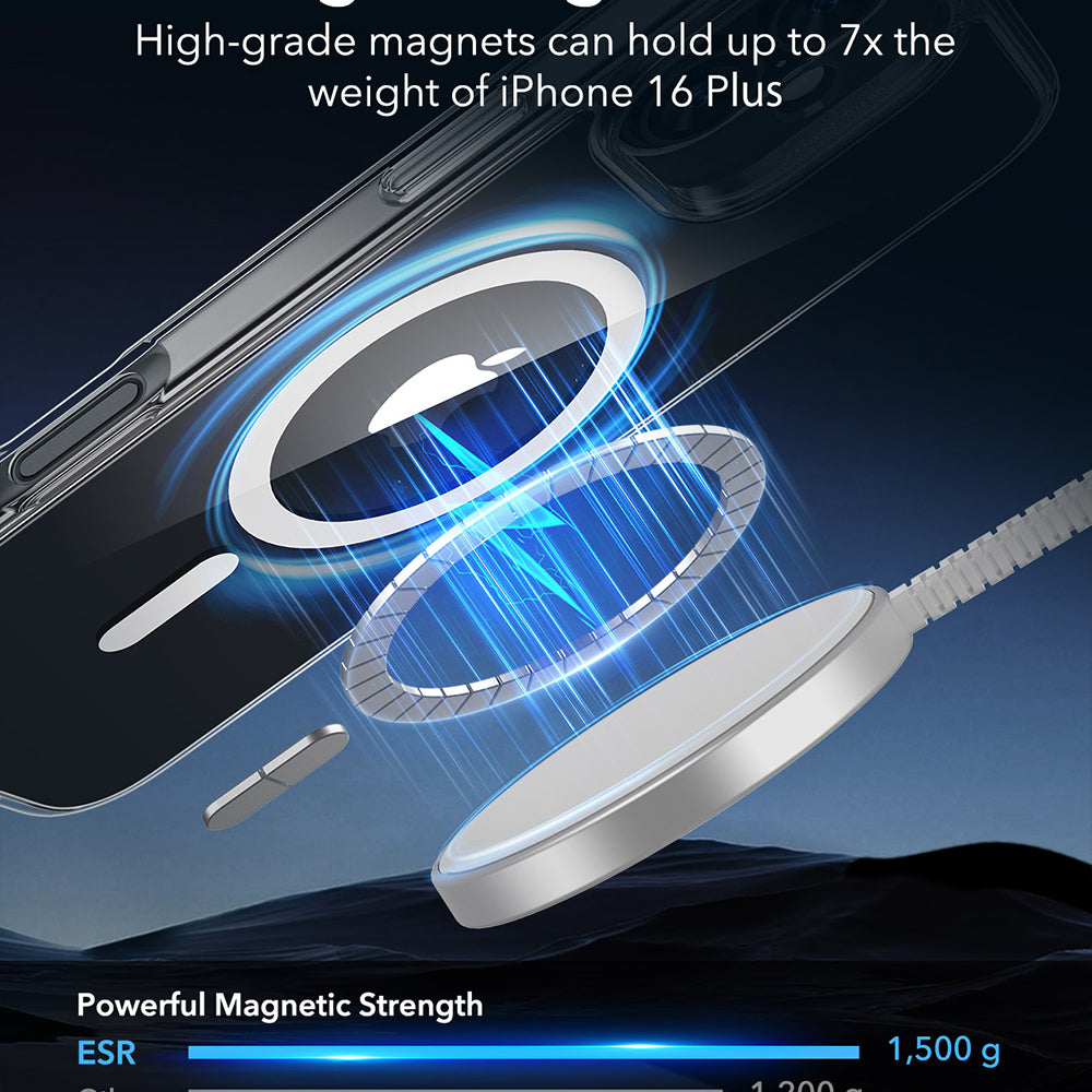 Pouzdro MagSafe pro Apple iPhone 16 Plus, ESR, Classic Hybrid, Průhledné