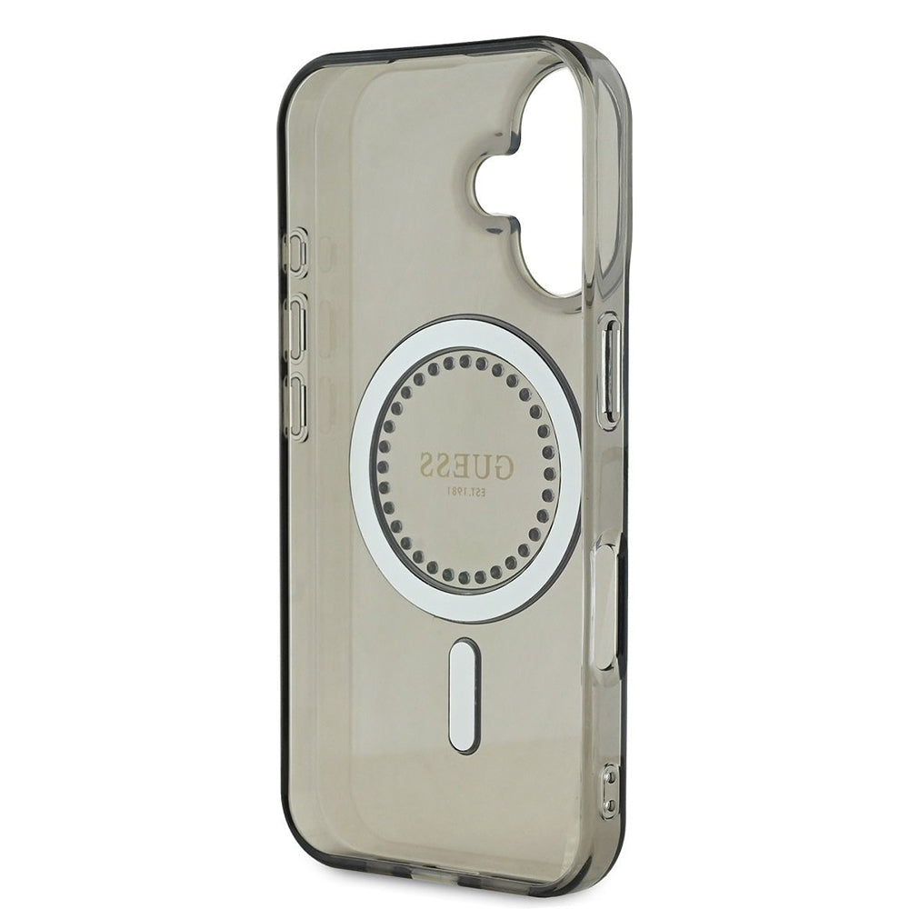 Pouzdro MagSafe pro Apple iPhone 16 Plus, Guess, IML Rhinestone, Černá
