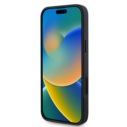 Pouzdro MagSafe pro Apple iPhone 16 Plus, Guess, Saffiano Peony Classic Logo, Růžové