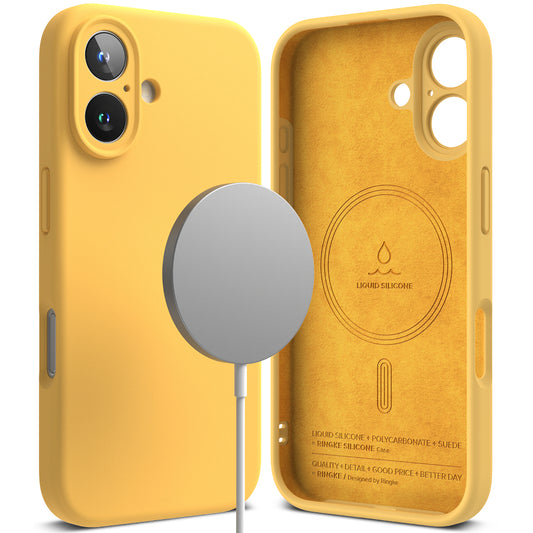 MagSafe pouzdro pro Apple iPhone 16 Plus, Ringke, silikonové, žluté