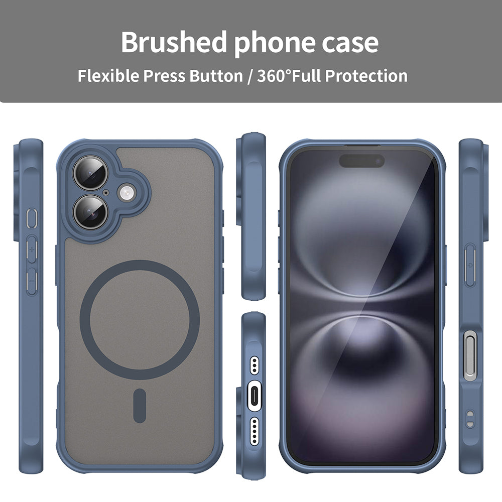 MagSafe pouzdro pro Apple iPhone 16 Plus, Techsuit, HaloFrost II, Tmavě modrá