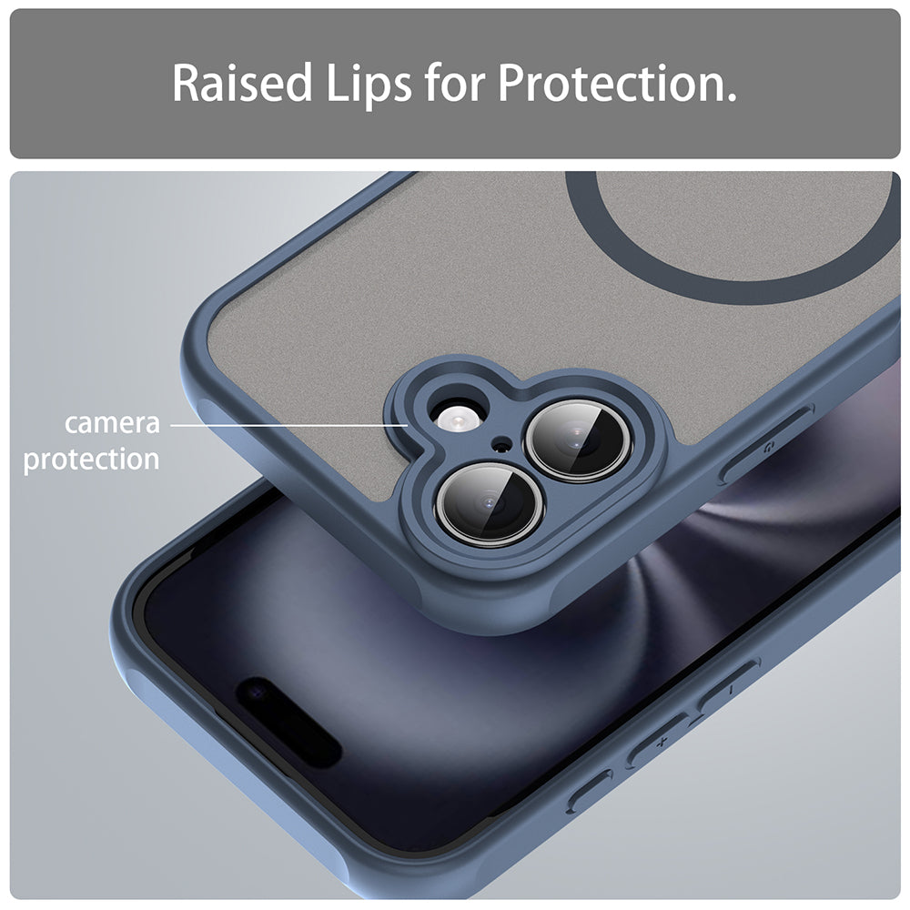 MagSafe pouzdro pro Apple iPhone 16 Plus, Techsuit, HaloFrost II, Tmavě modrá