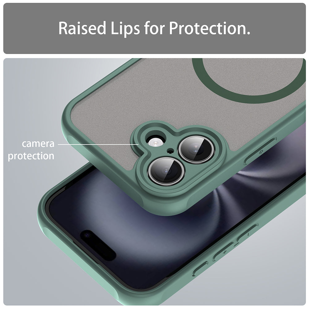 MagSafe Case for Apple iPhone 16 Plus, Techsuit, HaloFrost II, Green
