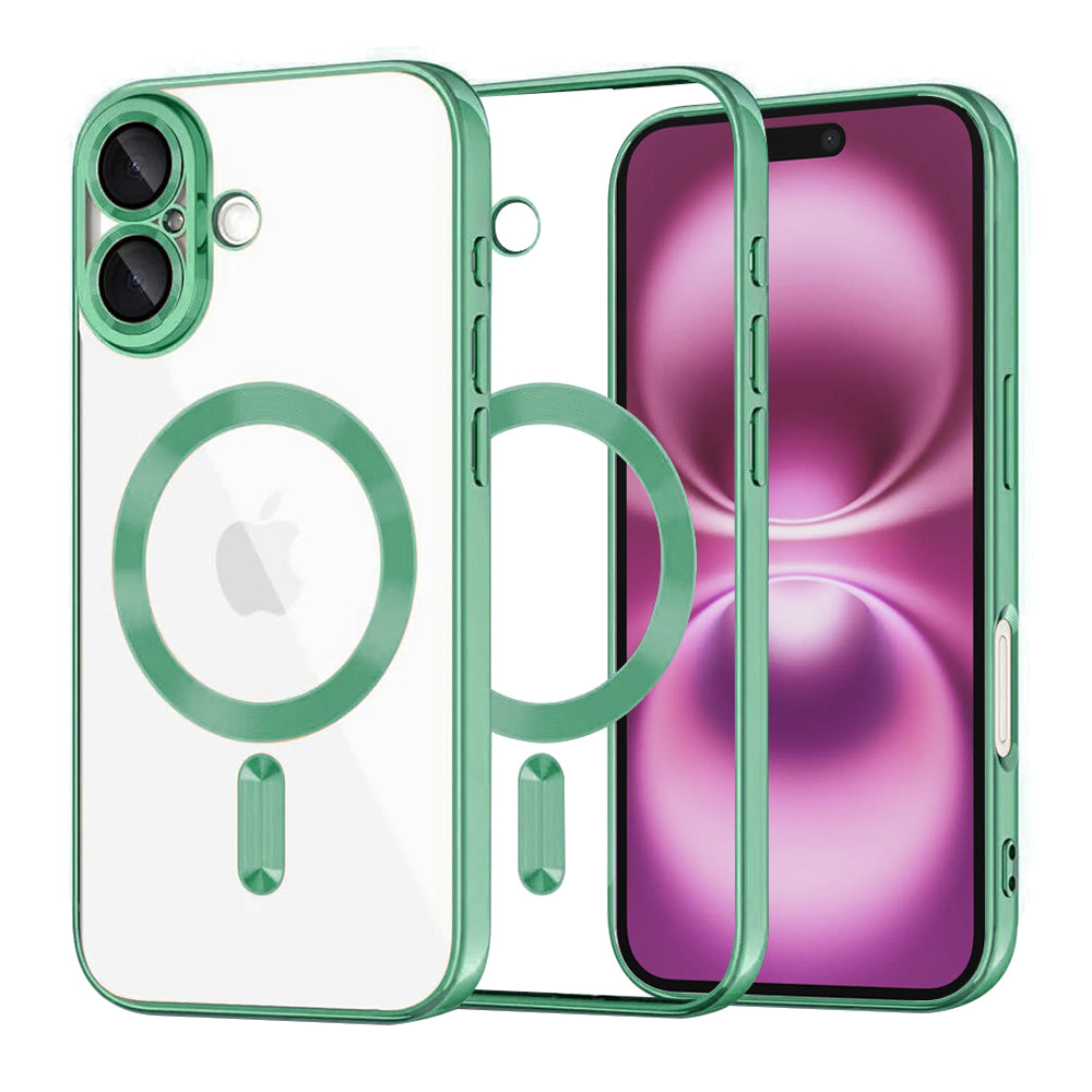 MagSafe pouzdro pro Apple iPhone 16 Plus, Techsuit, Luxury Crystal, Světle zelená