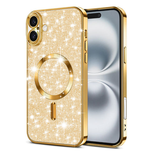 MagSafe pouzdro pro Apple iPhone 16 Plus, Techsuit, Luxury Glitter, Zlaté