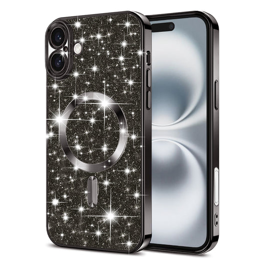 MagSafe pouzdro pro Apple iPhone 16 Plus, Techsuit, Luxury Glitter, černé