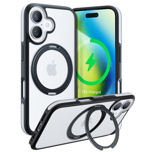 Pouzdro MagSafe pro Apple iPhone 16 Plus, Torras, Ostand R Fusion, Černá
