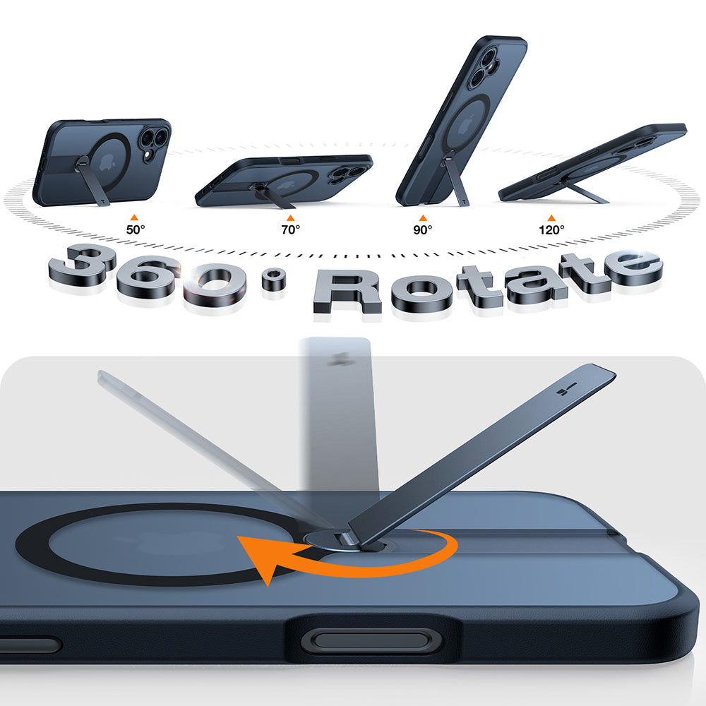 Pouzdro MagSafe pro Apple iPhone 16 Plus, Torras, Pstand Spin, Černá