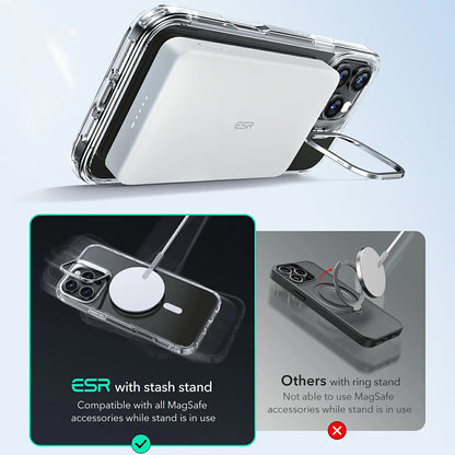 Pouzdro MagSafe pro Apple iPhone 16 Pro, ESR, Classic Hybrid Kickstand, Černé Transparentní
