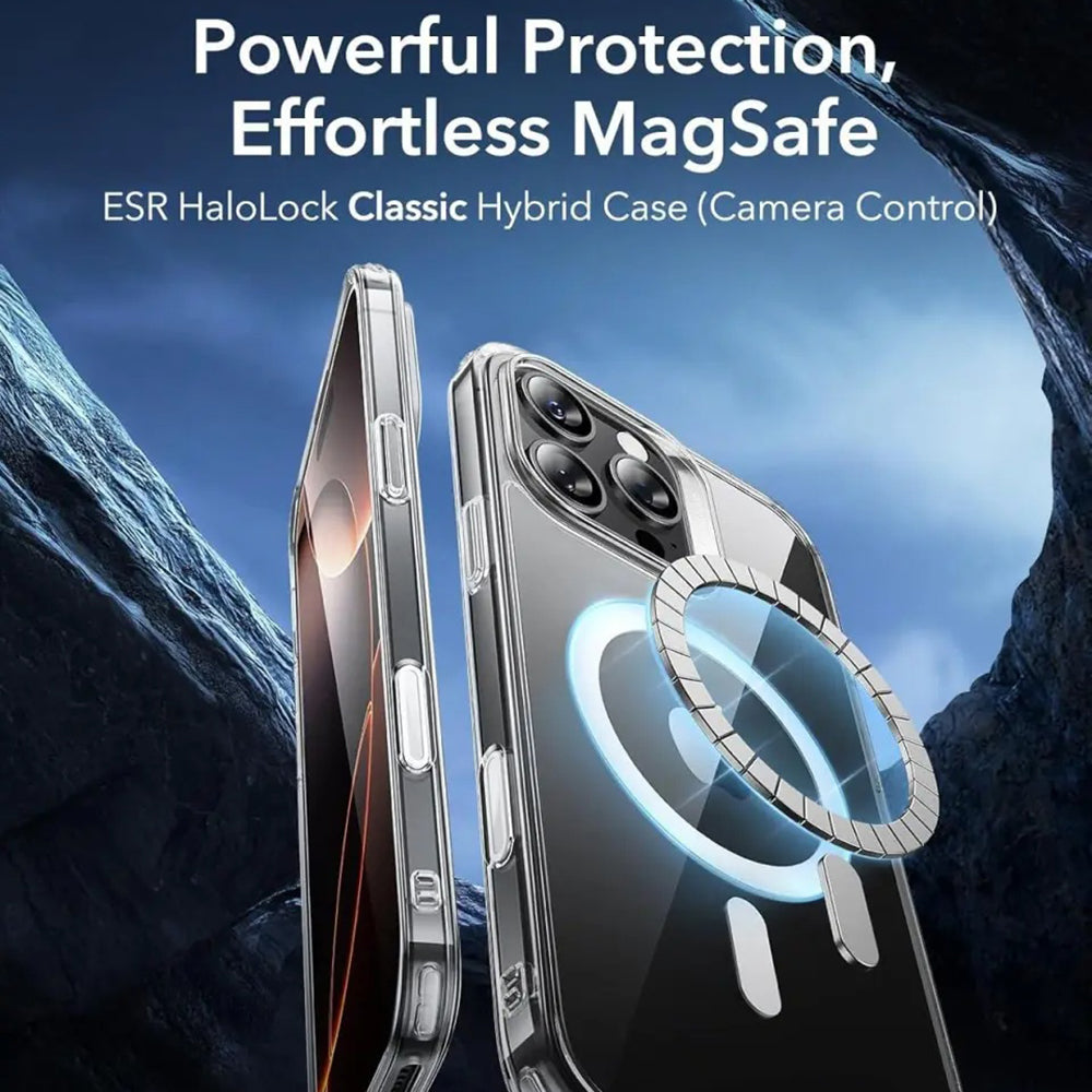 Pouzdro MagSafe pro Apple iPhone 16 Pro, ESR, Classic Hybrid Slide, Černě průhledné