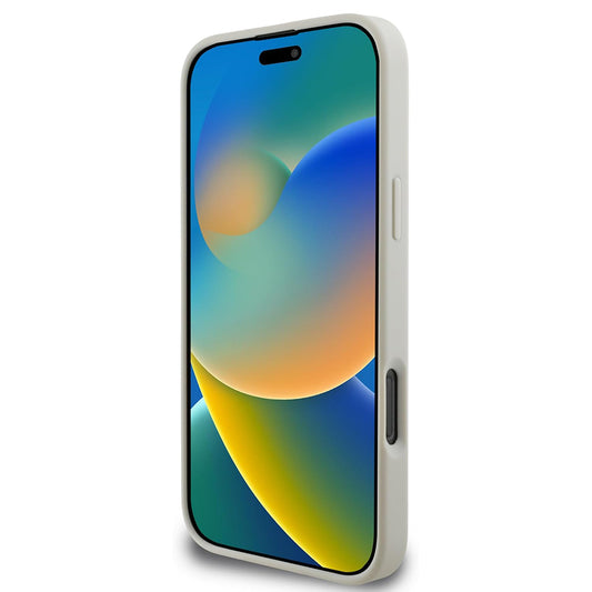 Pouzdro MagSafe pro Apple iPhone 16 Pro, Guess, Grained Gold Ring, Bežové