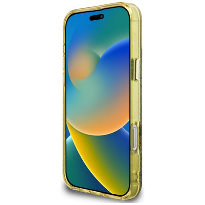 Pouzdro MagSafe pro Apple iPhone 16 Pro, Guess, IML Glitter 4G Circle Triangle, hnědá