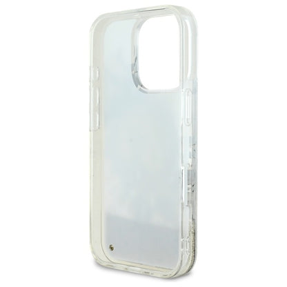 MagSafe Case for Apple iPhone 16 Pro, Guess, Liquid Glitter Flower, Beige