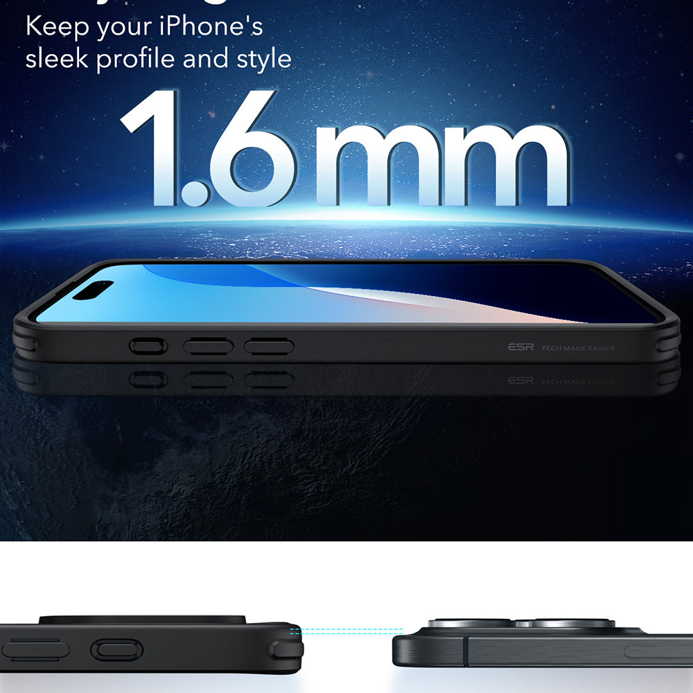 Pouzdro MagSafe pro Apple iPhone 16 Pro Max, ESR, Classic Hybrid, Černě průhledné