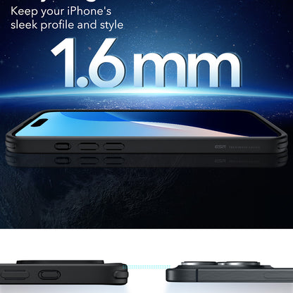 Pouzdro MagSafe pro Apple iPhone 16 Pro Max, ESR, Classic Hybrid, Černě průhledné