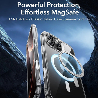 Pouzdro MagSafe pro Apple iPhone 16 Pro Max, ESR, Classic Hybrid Slide, Černě průhledné