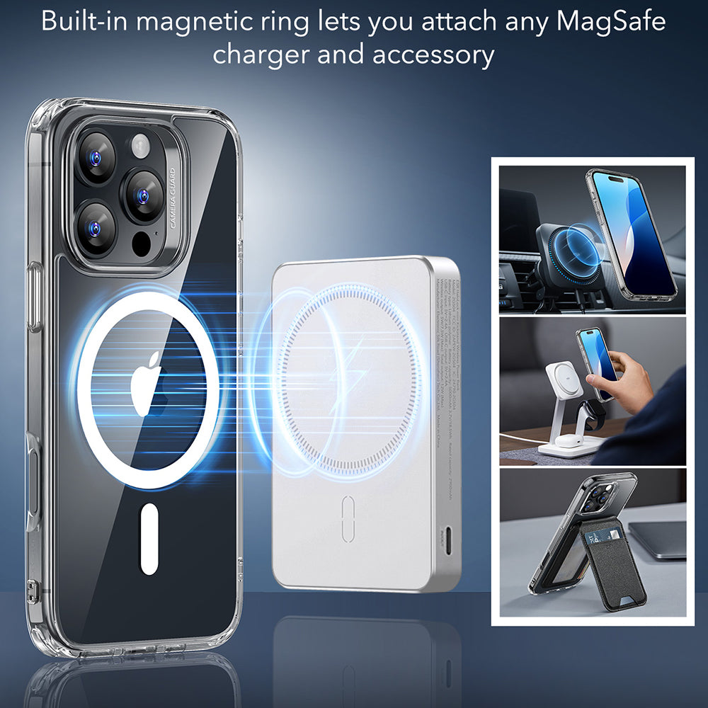 Pouzdro MagSafe pro Apple iPhone 16 Pro Max, ESR, Classic Hybrid, Průhledné