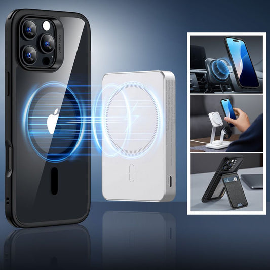 Pouzdro MagSafe pro Apple iPhone 16 Pro Max, ESR, Classic Hybrid se Screen Protector, Černé Průhledné