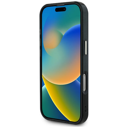 Pouzdro MagSafe pro Apple iPhone 16 Pro Max, Guess, IML Glitter 4G Circle Triangle, Černá