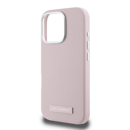 MagSafe Case for Apple iPhone 16 Pro Max, Karl Lagerfeld, FW Metal Plate, Pink