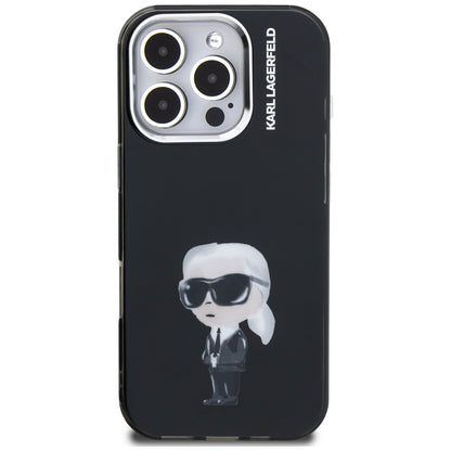 Pouzdro MagSafe pro Apple iPhone 16 Pro Max, Karl Lagerfeld, IML Aquarelle Logo Karl, Černá