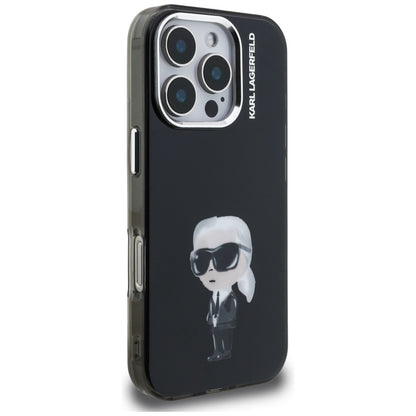 Pouzdro MagSafe pro Apple iPhone 16 Pro Max, Karl Lagerfeld, IML Aquarelle Logo Karl, Černá