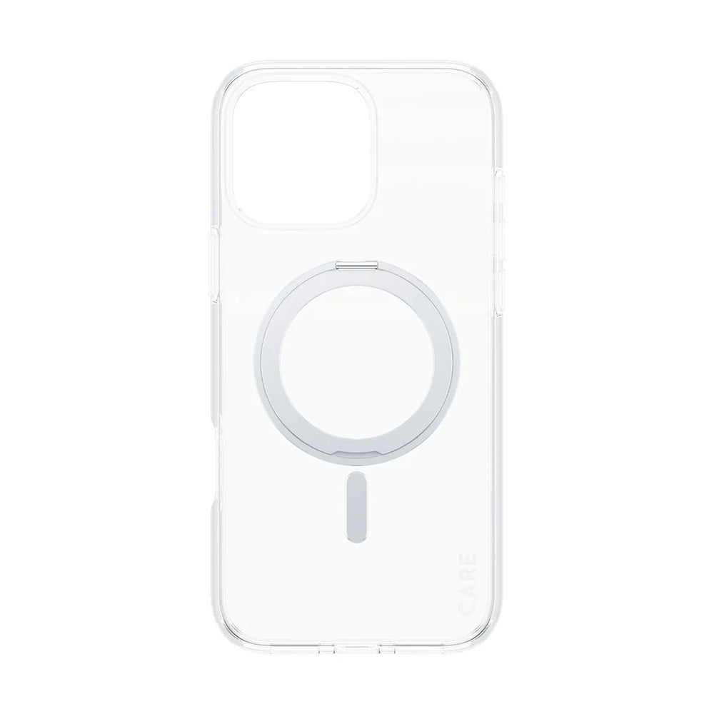 Pouzdro MagSafe pro Apple iPhone 16 Pro Max, PanzerGlass, Care Feature Kickstand, Stříbrně průhledné