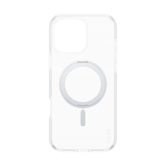 Pouzdro MagSafe pro Apple iPhone 16 Pro Max, PanzerGlass, Care Feature Kickstand, Stříbrně průhledné