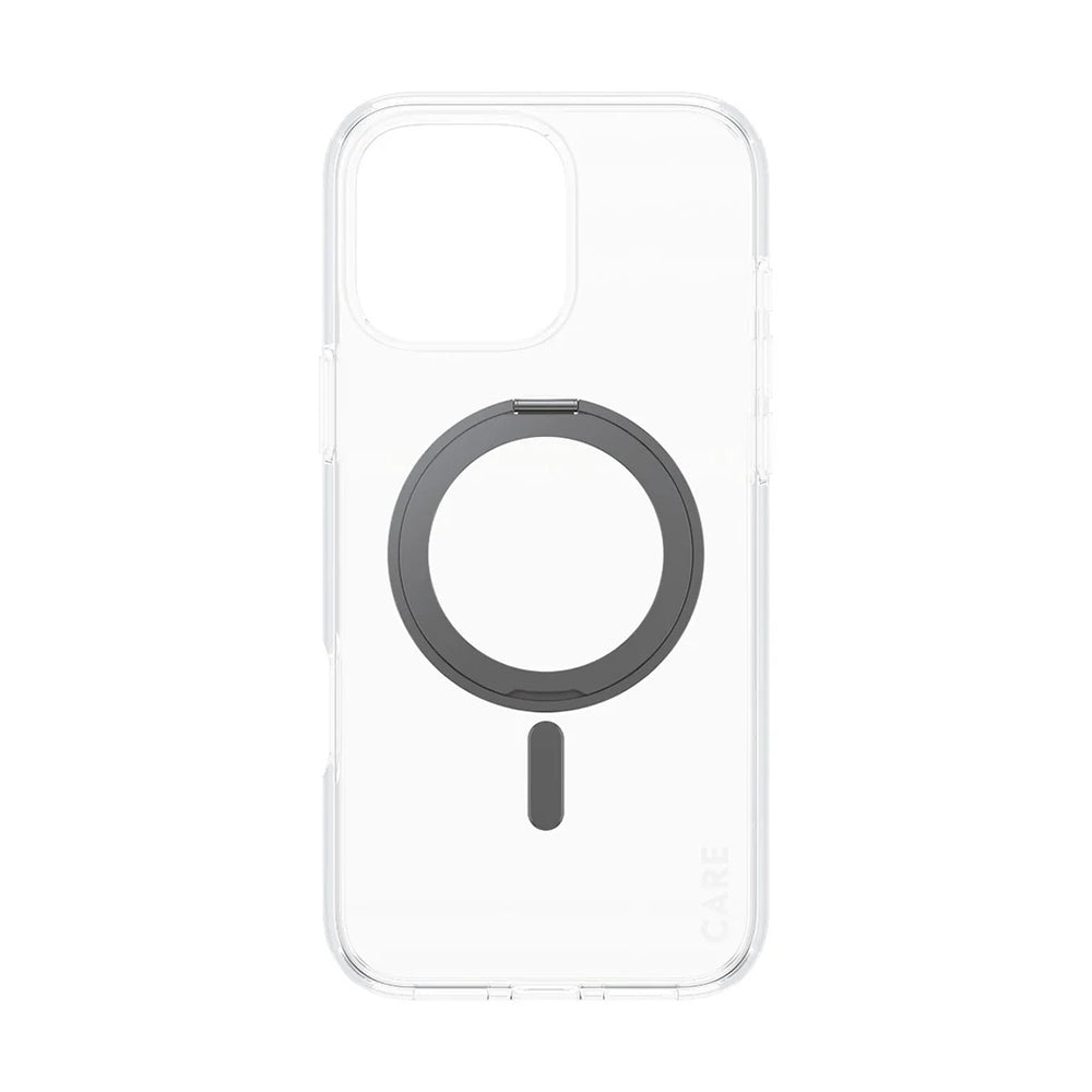 Pouzdro MagSafe pro Apple iPhone 16 Pro Max, PanzerGlass, s funkcí stojánku, černě průhledné