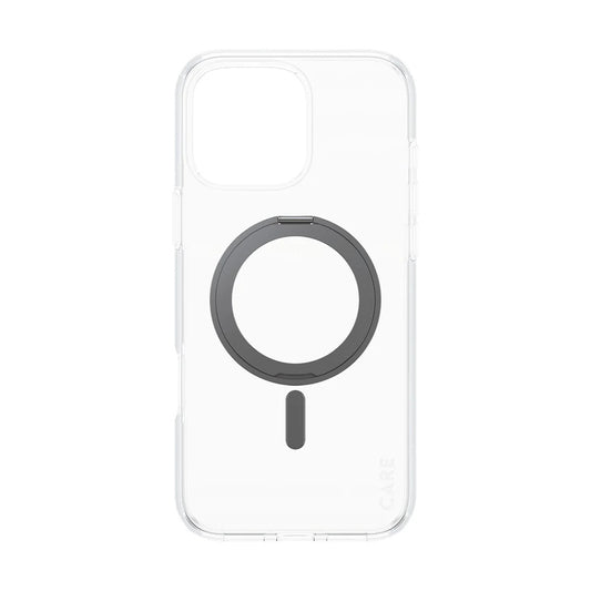 Pouzdro MagSafe pro Apple iPhone 16 Pro Max, PanzerGlass, s funkcí stojánku, černě průhledné