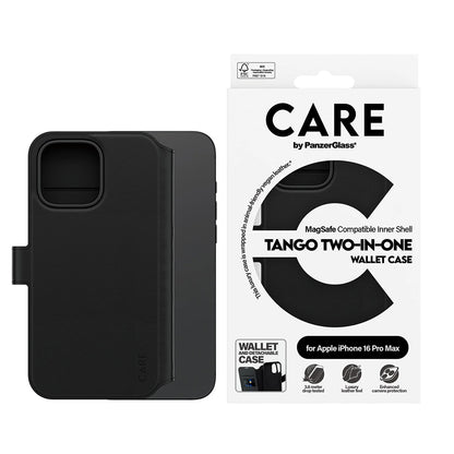 Pouzdro MagSafe pro Apple iPhone 16 Pro Max, PanzerGlass, Care Feature Tango Two-in-One, Černá