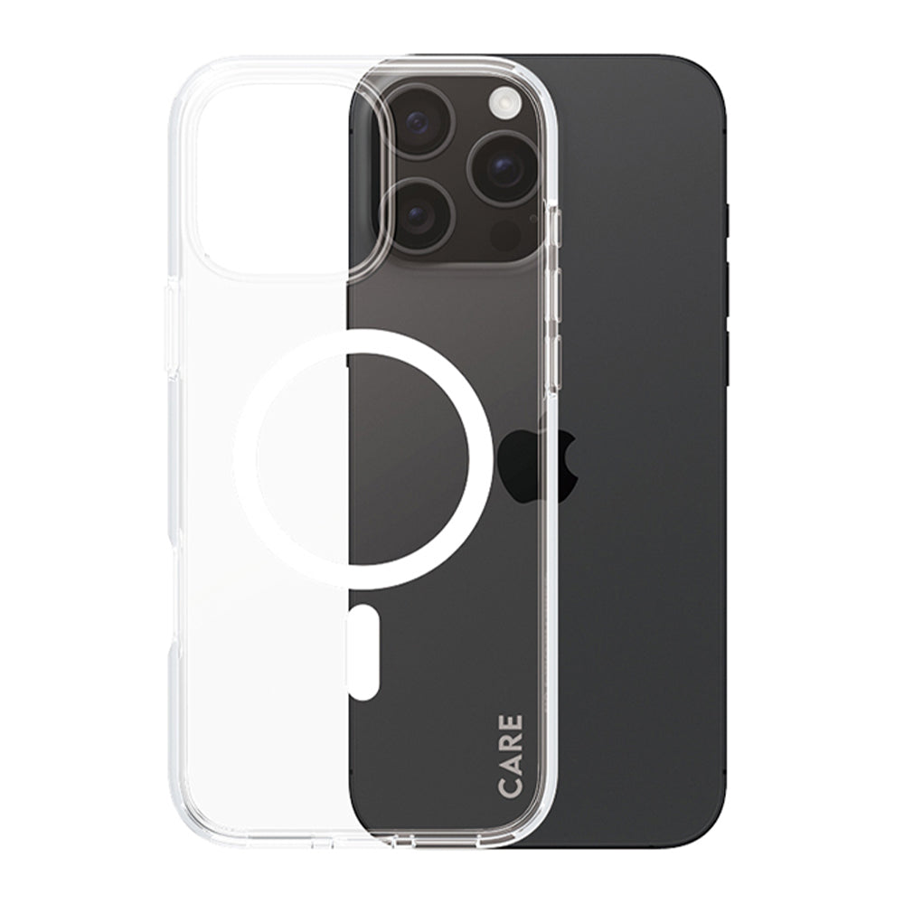 Pouzdro MagSafe pro Apple iPhone 16 Pro Max, PanzerGlass, Care Urban Combat, Bílá Transparentní