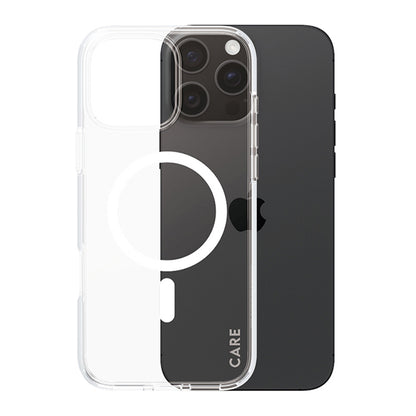 Pouzdro MagSafe pro Apple iPhone 16 Pro Max, PanzerGlass, Care Urban Combat, Bílá Transparentní