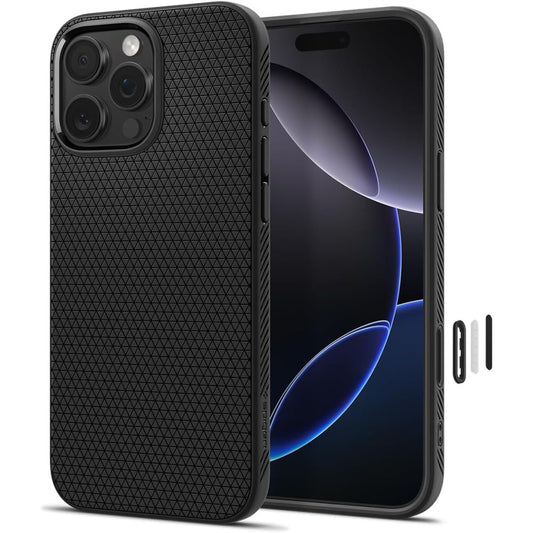 Pouzdro MagSafe pro Apple iPhone 16 Pro Max, Spigen, Liquid Air T, Matně černé