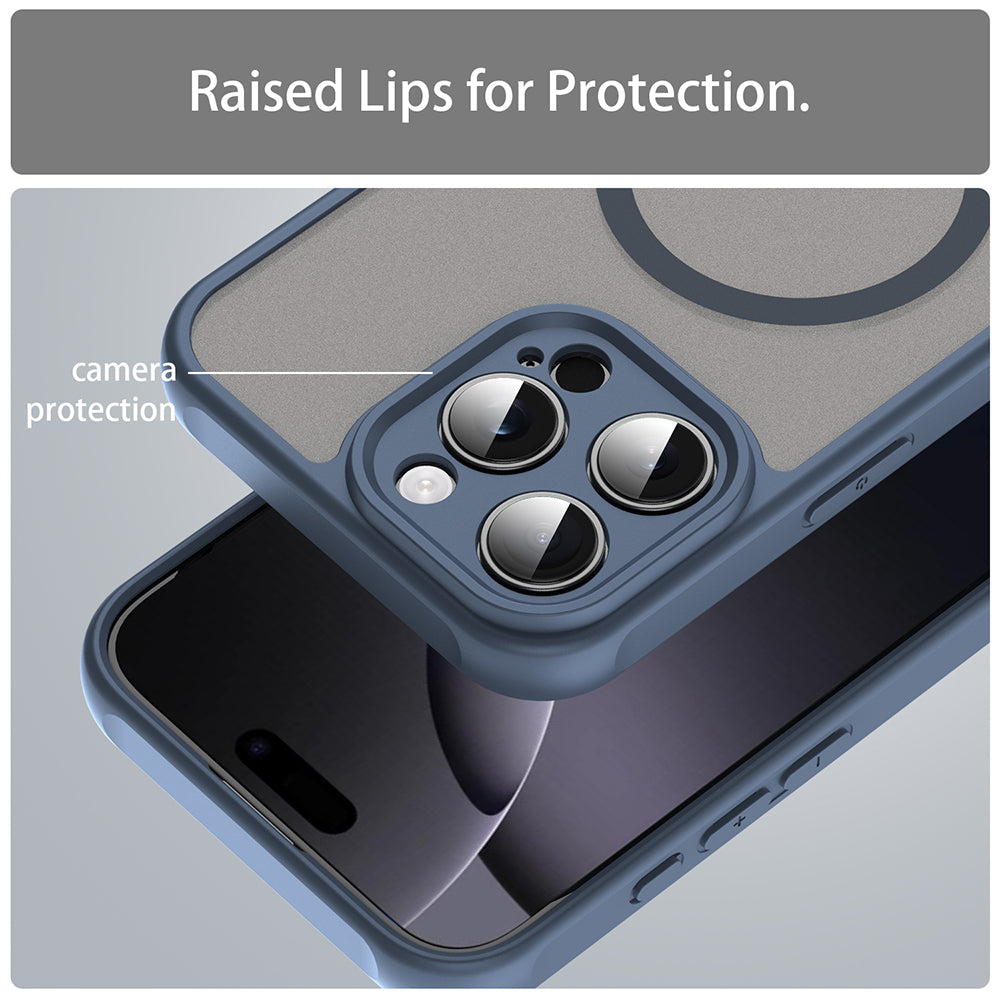 MagSafe pouzdro pro Apple iPhone 16 Pro Max, Techsuit, HaloFrost II, Tmavě modrá