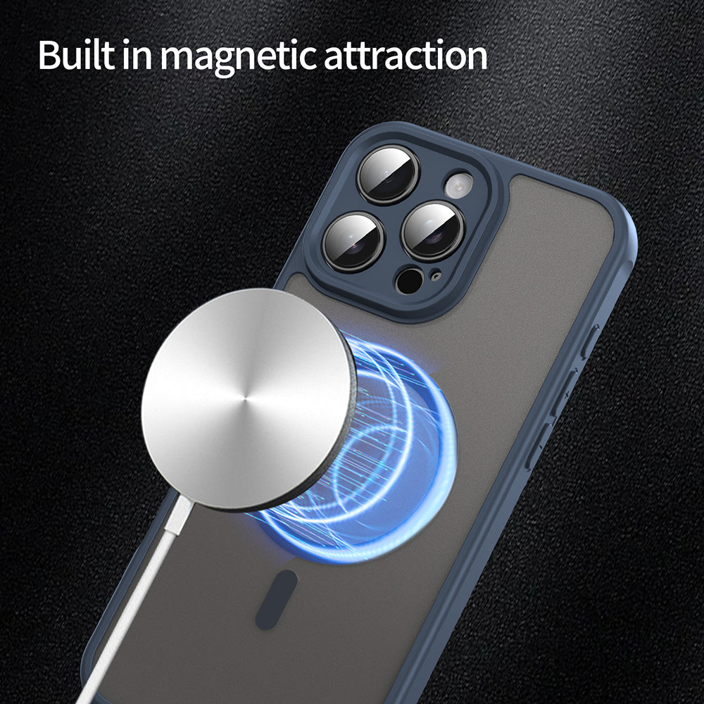 MagSafe pouzdro pro Apple iPhone 16 Pro Max, Techsuit, HaloFrost II, Tmavě modrá