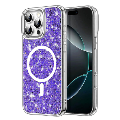 MagSafe pouzdro pro Apple iPhone 16 Pro Max, Techsuit, Třpytivý třpyt, Fialová