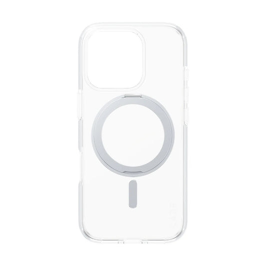 Pouzdro MagSafe pro Apple iPhone 16 Pro, PanzerGlass, Care Feature Kickstand, Stříbrně průhledné