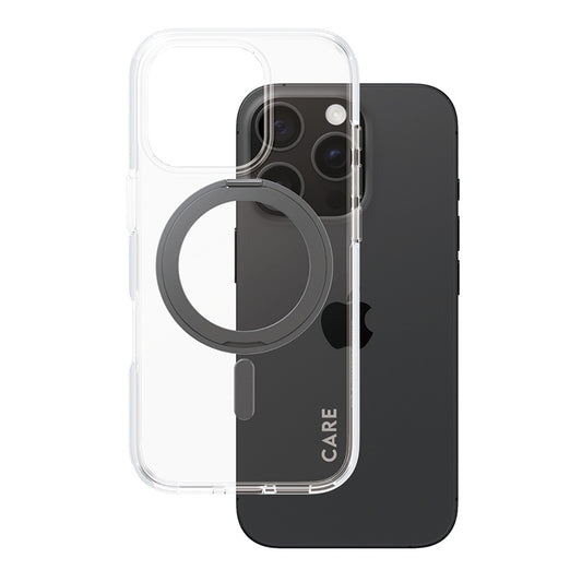 Pouzdro MagSafe pro Apple iPhone 16 Pro, PanzerGlass, s funkcí stojánku, černě průhledné