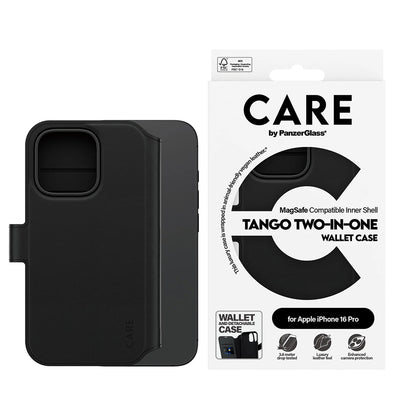 Pouzdro MagSafe pro Apple iPhone 16 Pro, PanzerGlass, Care Feature Tango Two-in-One, Černá