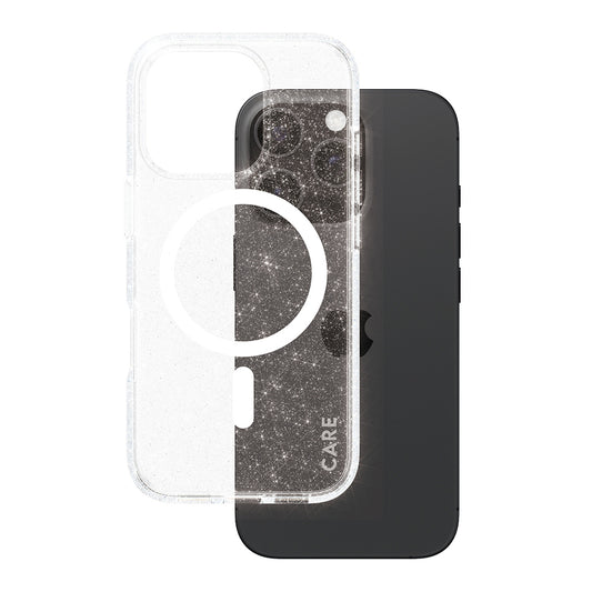 Pouzdro MagSafe pro Apple iPhone 16 Pro, PanzerGlass, Care Urban Combat Star Lit, Bílá Transparentní