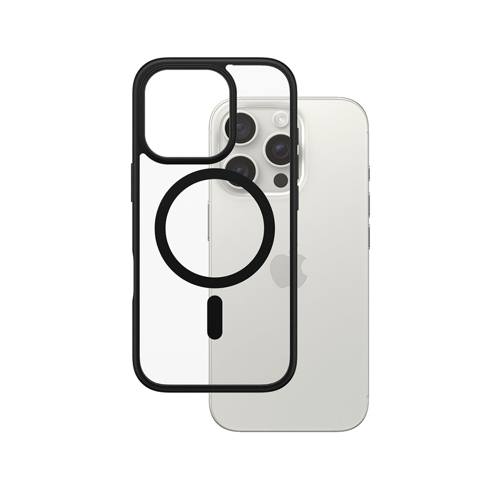 Pouzdro MagSafe pro Apple iPhone 16 Pro, PanzerGlass, Frame, Černá Transparentní