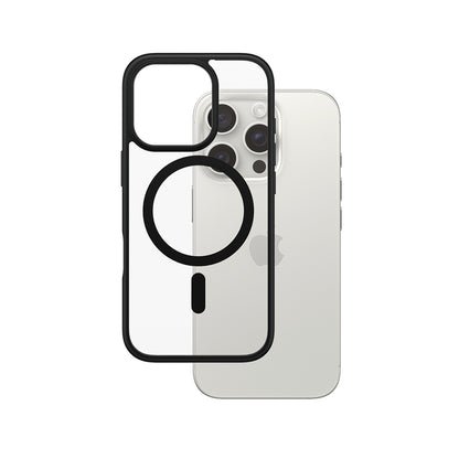 Pouzdro MagSafe pro Apple iPhone 16 Pro, PanzerGlass, Frame, Černá Transparentní