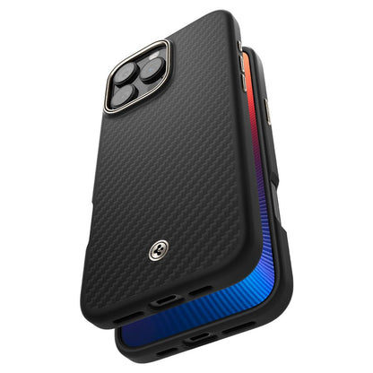 Pouzdro MagSafe pro Apple iPhone 16 Pro, Spigen, Enzo Aramid, Černá